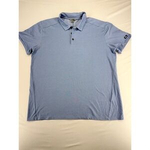 OGIO Mens Performance Polo Shirt Light Blue Heathered Short Sleeve Size L